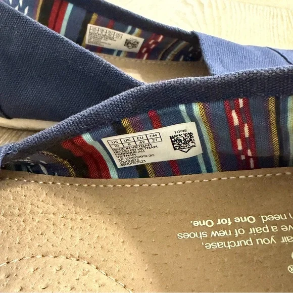 Navy Toms Slides Flats Size 10 - Picture 8 of 8